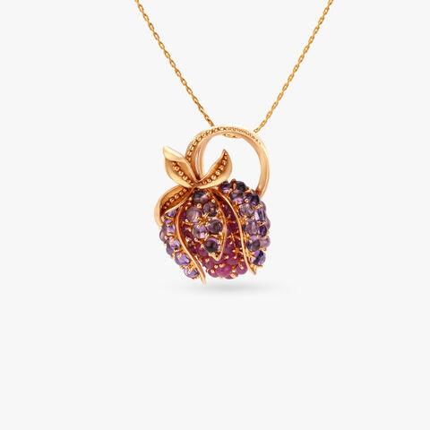 Sunlit Bud Gold Pendant and Earrings Set