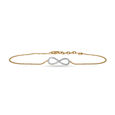 14 KT Yellow Gold Infinity Diamond Bracelet,,hi-res image number null
