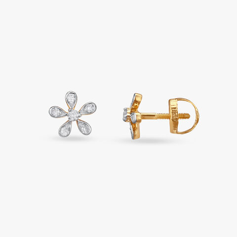 Little Bloom Diamond Stud Earrings For Kids