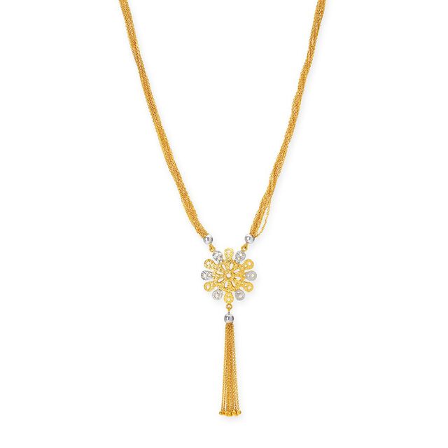 Floral Dual Toned Gold Chain,,hi-res image number null