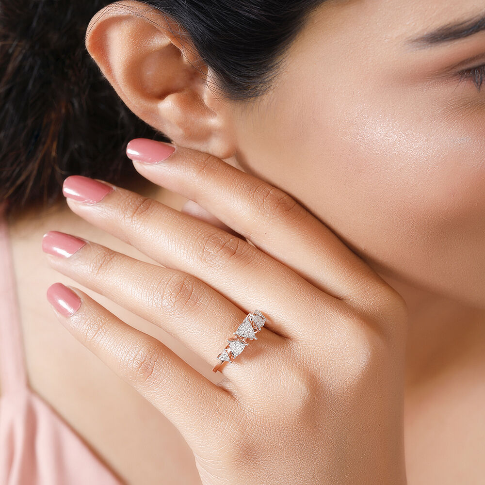 Layered Diamond Ring in Rose Gold – SAR Jewels