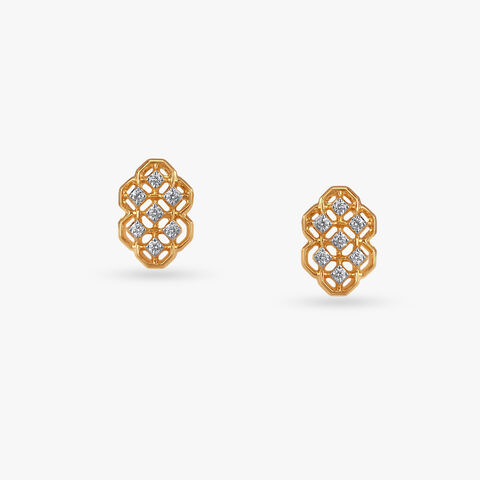 Hexa Spark Diamond Stud Earrings