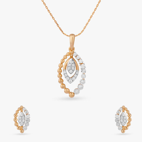 Luminous Layers Diamond Pendant and Earrings Set
