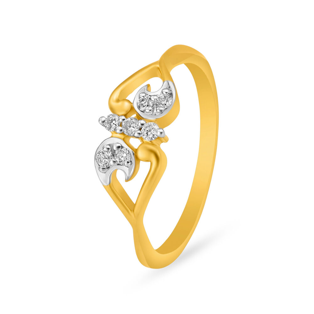 Butterfly Heart 18 Karat Gold And Diamond Finger Ring