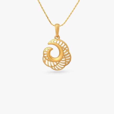 Radiant Swirl Gold Pendant