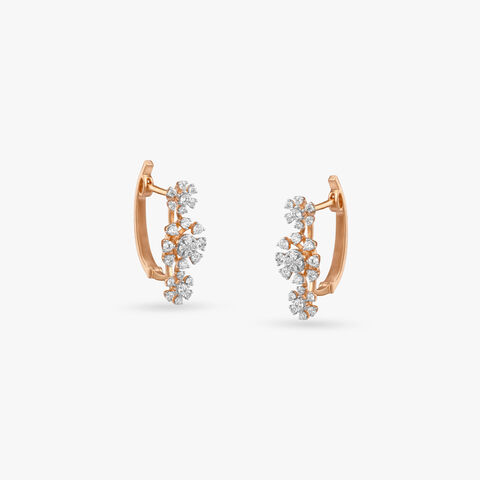 Radiant Petal Diamond Hoop Earrings