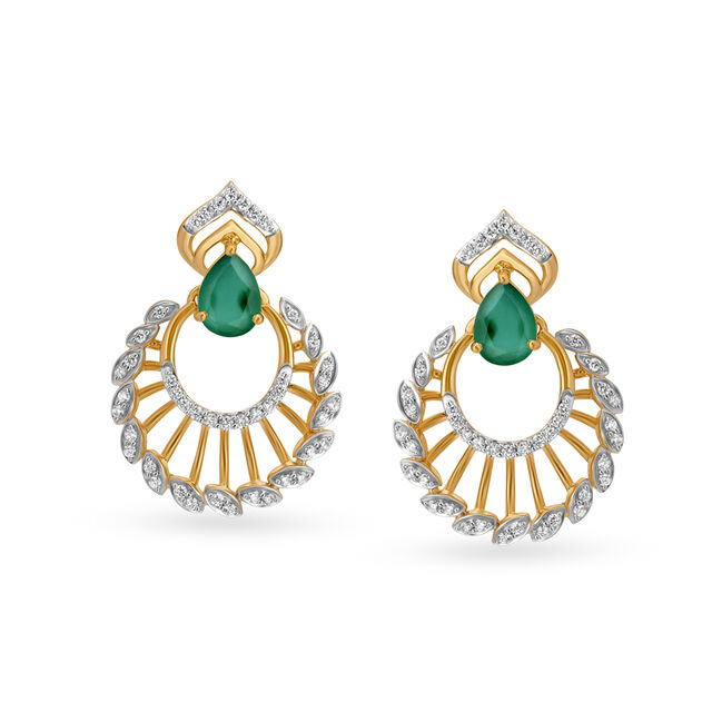 Enchanting Diamond Bali Drop Earrings