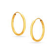 22 KT Yellow Gold Sophisticated Subtle Hoop Earrings,,hi-res image number null