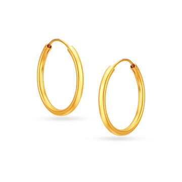 22 KT Yellow Gold Sophisticated Subtle Hoop Earrings