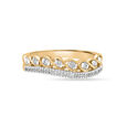 14 KT Yellow Gold Wave Diamond Eternity Ring,,hi-res image number null