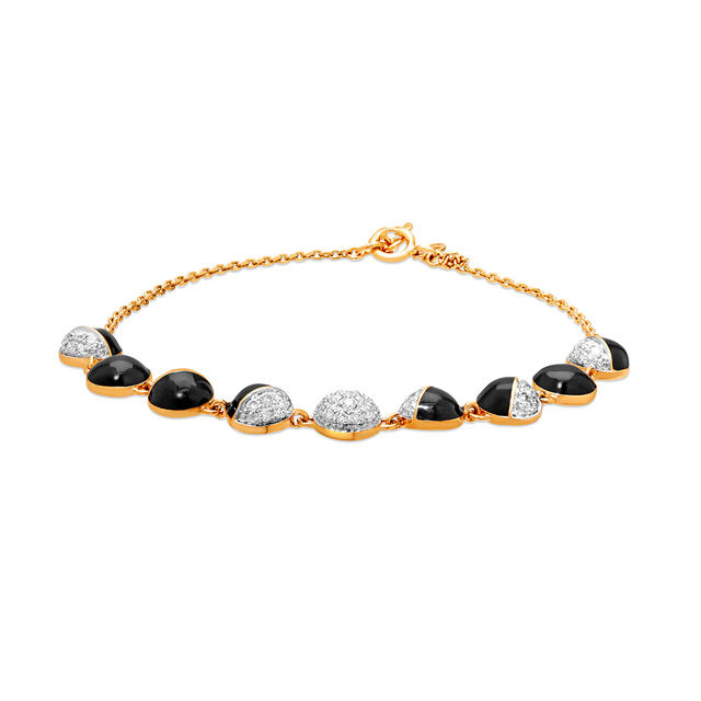 14 KT Yellow Gold Moonchild Diamond Bracelet,,hi-res image number null