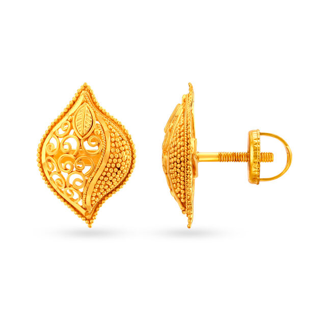 Gold Marquise Studs,,hi-res image number null