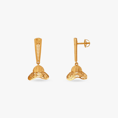 Heritage Dome Gold Jhumka Earrings