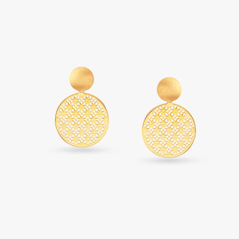 Disc Gold Drop Earrings