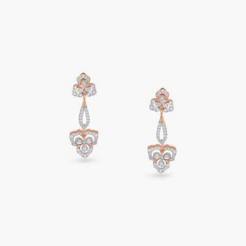 Petal Glow Diamond Drop Earrings