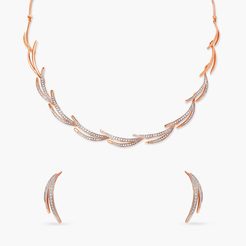 Sleek Sparks Diamond Necklace Set