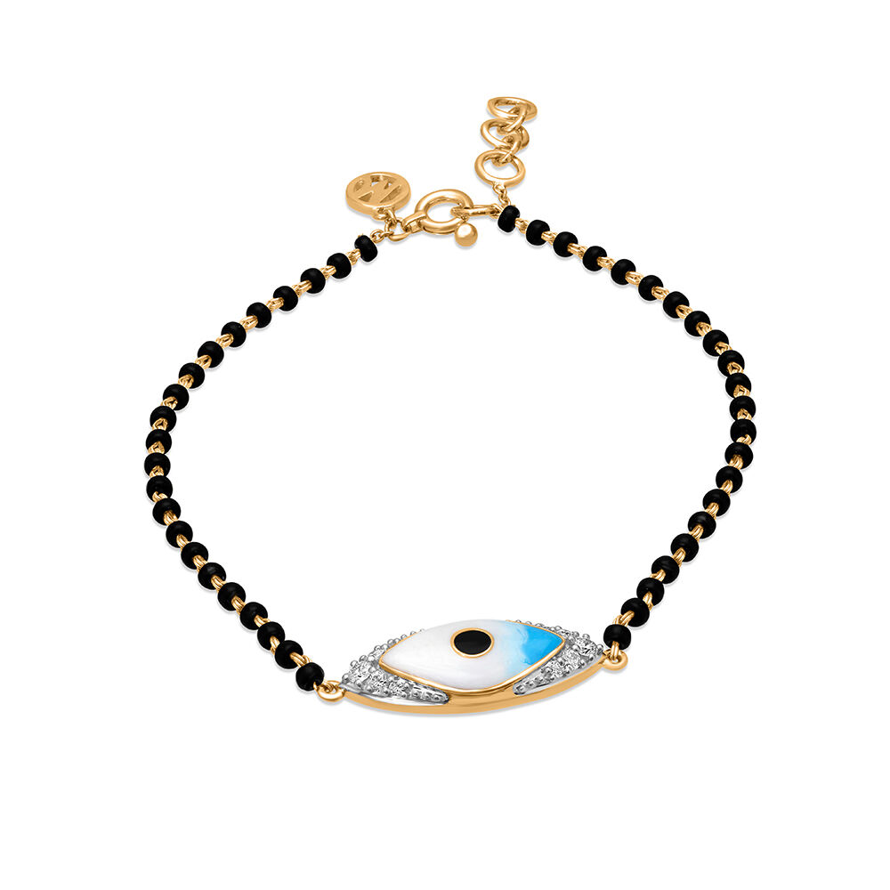 Tallulah Evil Eye Mangalsutra Bracelet Online Jewellery Shopping India |  Yellow Gold 18K | Candere by Kalyan Jewellers