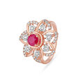 Gorgeous Floral Gold and Diamond Finger Ring,,hi-res image number null