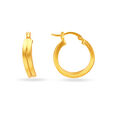 22 KT Yellow Gold Subtle Glamorous Hoop Earrings,,hi-res image number null