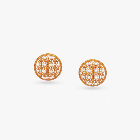 Stellar Glow Gold Stud Earrings