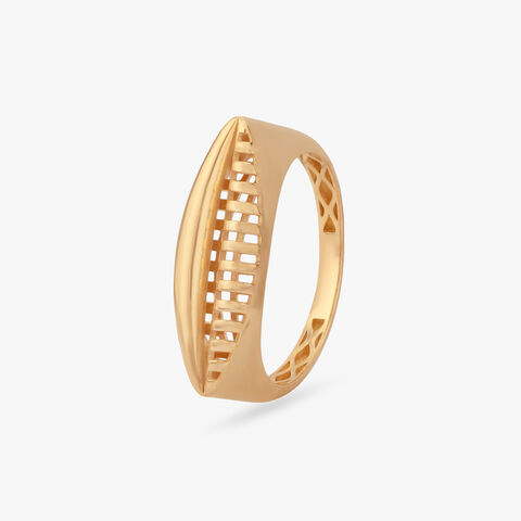 Elongated Oval Gold Ring