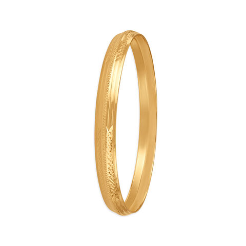 Plain Modern Textured Gold Kada for men