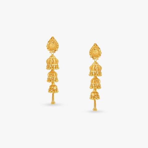 Triple Tier Jhumka Earrings
