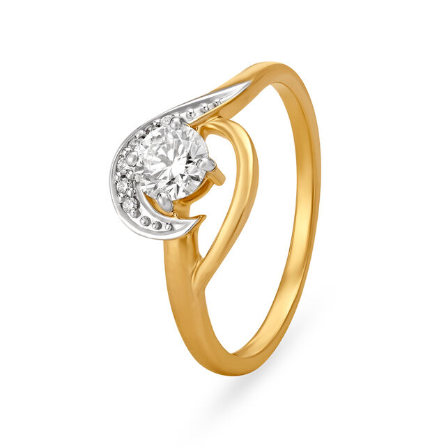 Bold Eye Gold and Diamond Finger Ring,,hi-res image number null