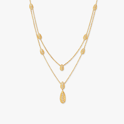 Sculpted Drops Gold Necklace