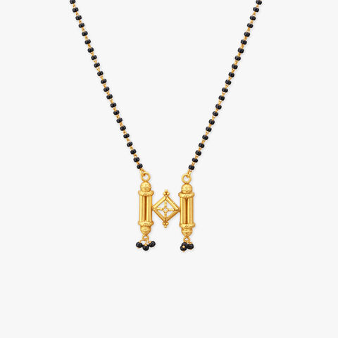 Cylindrical Charm Gold Mangalsutra
