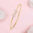 14 KT Yellow Gold Tender Butterfly Diamond Bangle,,hi-res image number null