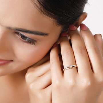 14KT Yellow Gold Timeless Twirls Diamond Finger Ring