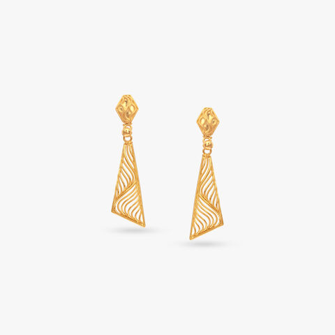 Swirl Cascade Gold Drop Earrings
