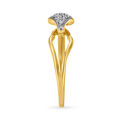 14KT Yellow Gold Diamond Finger Ring With Paisley Design,,hi-res image number null