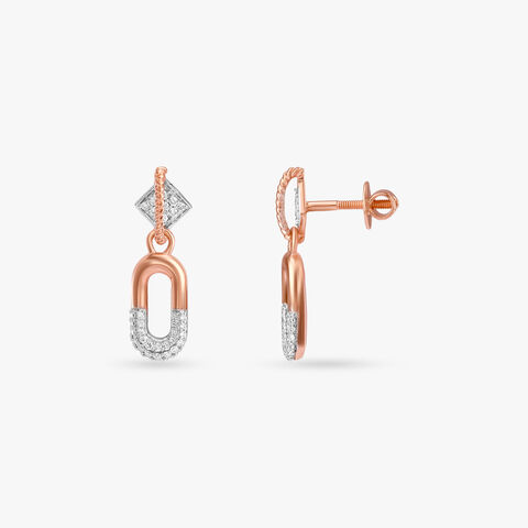 Dual Signature Diamond Drop Earrings