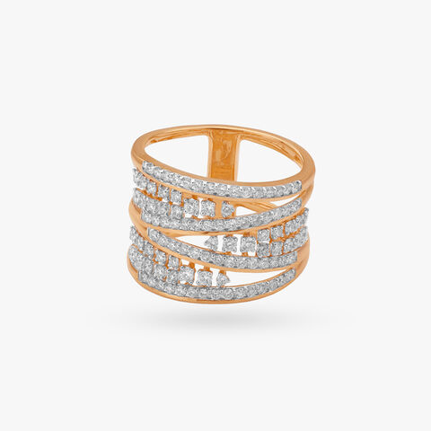 Interlocked Layers Diamond  Ring