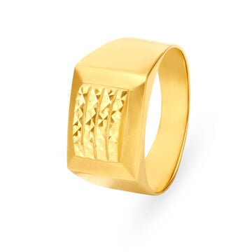 Enthralling Geometric Gold Ring for Men