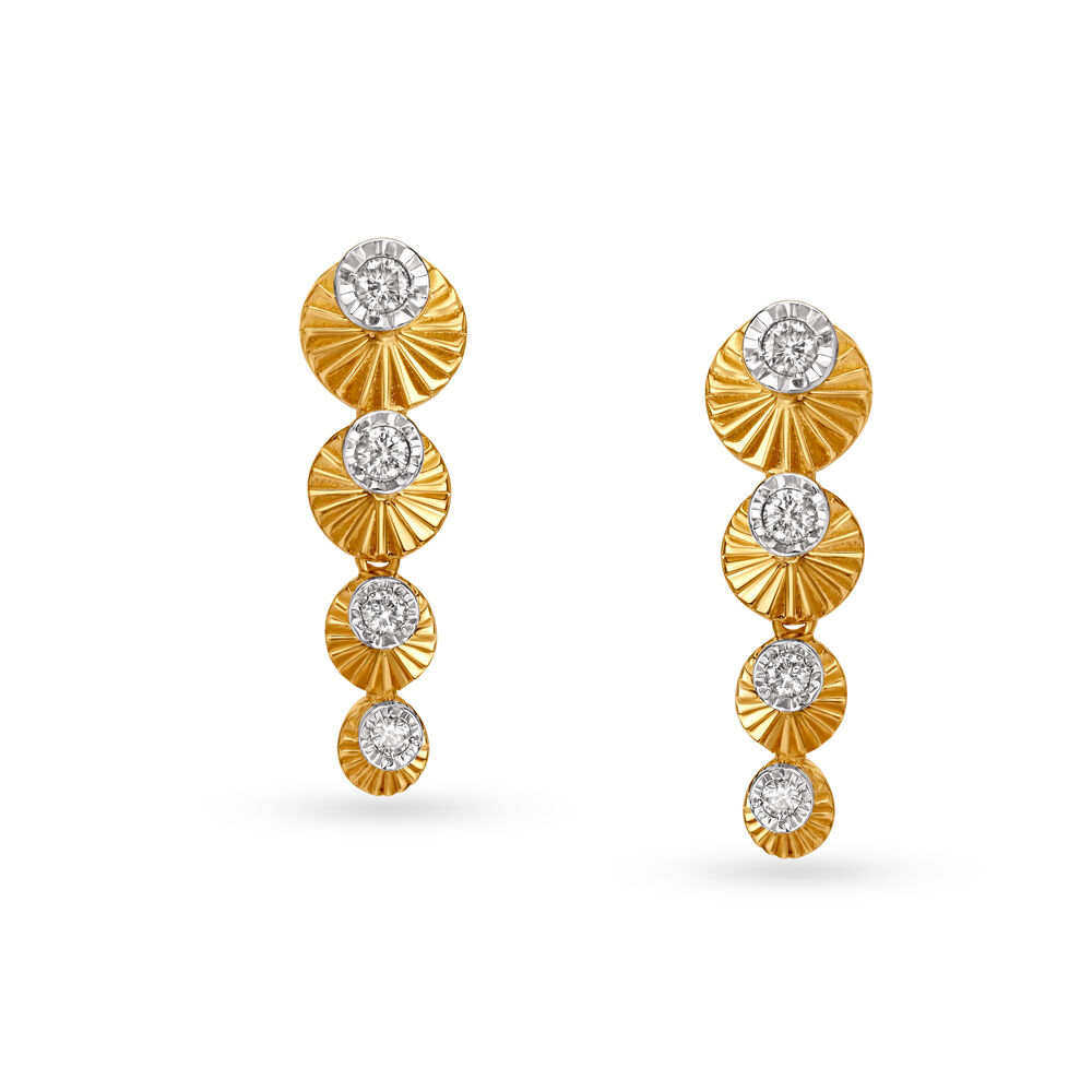 Yellow gold clearance diamond drop earrings