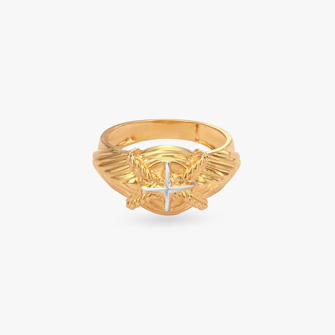 Winged Valor Gold Ring for Men