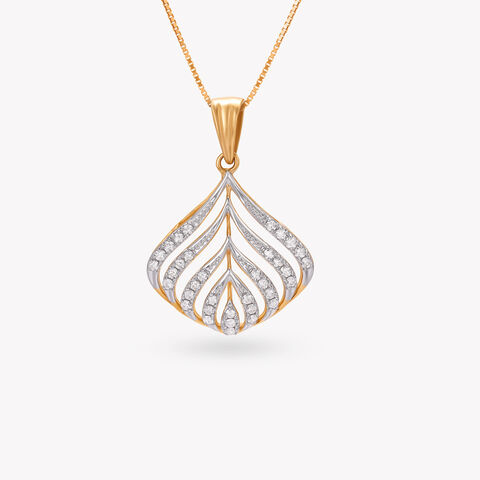 Floral Brilliance Diamond Pendant with Earrings Set