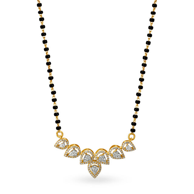 Timeless Leaves Diamond Mangalsutra,,hi-res image number null