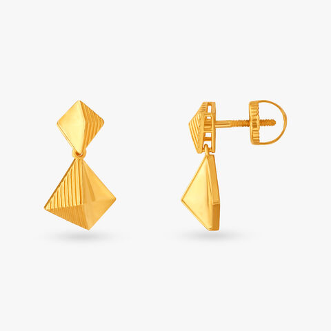 Geometric Gold Drop Earrings