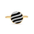 18 KT Yellow Gold Shimmering Waves Diamond Ring,,hi-res image number null