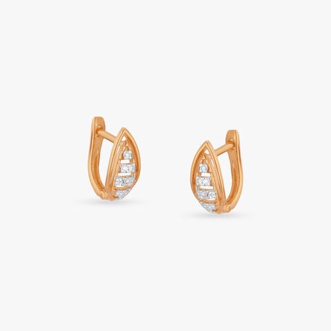 Luminous Pod Diamond Gold Hoop Earrings