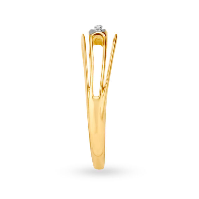 Minimalist 18 Karat Yellow And White Gold And Diamond Ring,,hi-res image number null