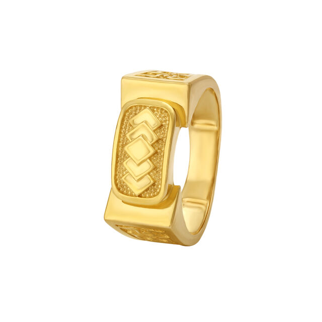 Hollow Style Geometric Gold Finger Ring For Men,,hi-res image number null