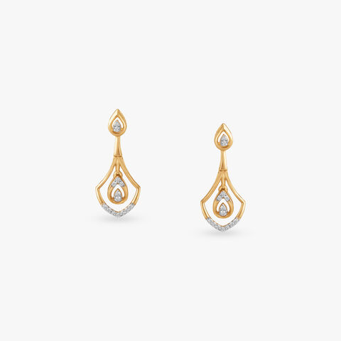 Golden Ember Diamond Drop Earrings