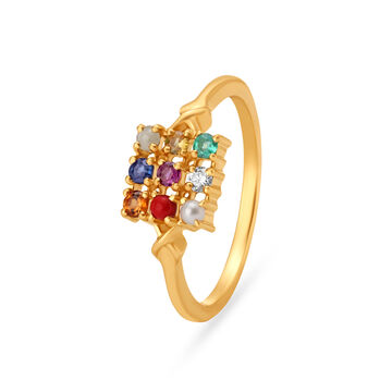 Alluring Navaratnam diamond Studded Ring