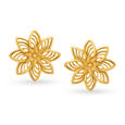 Graceful Floral Gold Stud Earrings,,hi-res image number null