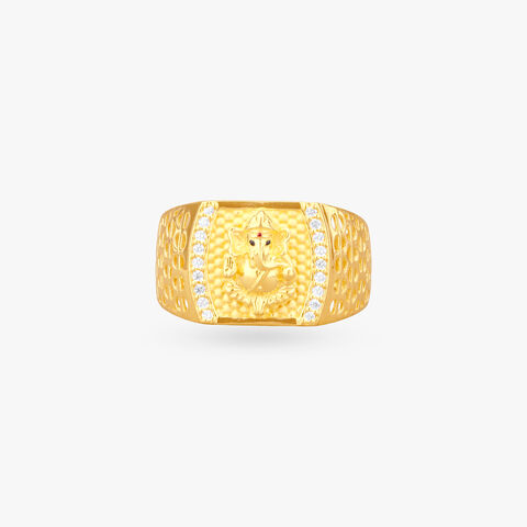 Ganesha Heritage Gold Ring for Men